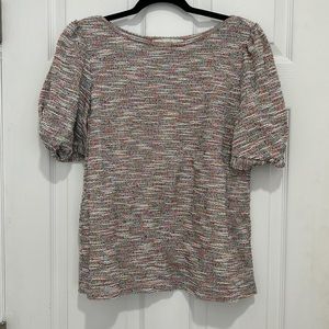 Loft multicolor puff sleeve top